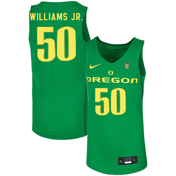 Men #50 Eric Williams Jr. Oregon Ducks College Basketball Jerseys Sale-Green